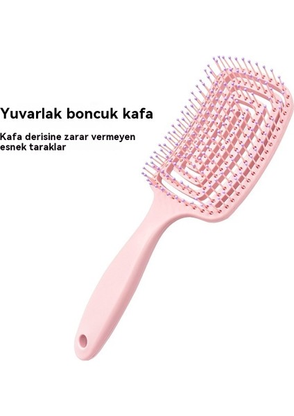 Taşınabilir Düz Saç Masajı Büyük Kavisli Kaburga Yüksek Kafatası Üst Kabarık Içi Boş Tarak (Yurt Dışından)