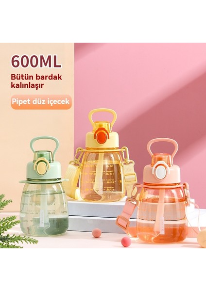600ML Çocuk Plastik Pipet Bardak Su Bardağı Çapraz Açıklıklı Küçük Göbek Bardağı (Yurt Dışından) fırsatları