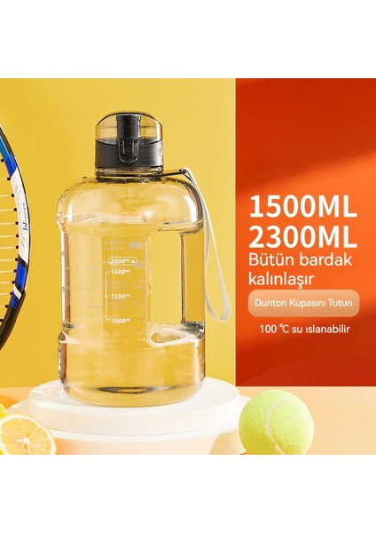1.5l Süper Kapasiteli Egzersiz Yüksek Yüz Değeri Yüksek Sıcaklığa Dayanıklı Spor Su Şişesi (Yurt Dışından)