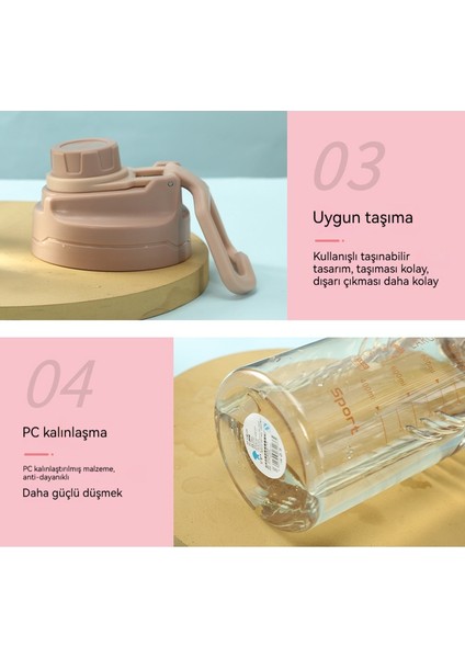 1500ML Yüksek Sıcaklığa Dayanıklı Şeffaf Spor Su Isıtıcısı El No Plastik Su Isıtıcısı (Yurt Dışından)