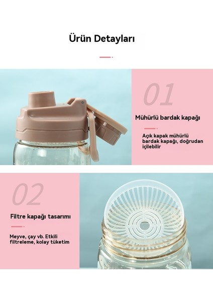 1500ML Yüksek Sıcaklığa Dayanıklı Şeffaf Spor Su Isıtıcısı El No Plastik Su Isıtıcısı (Yurt Dışından)