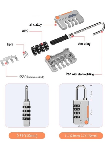 Yeni Konsept Renk Eşleştirme Çok Amaçlı Bagaj Dolabı Şifreli Asma Kilit (Yurt Dışından) fırsatları