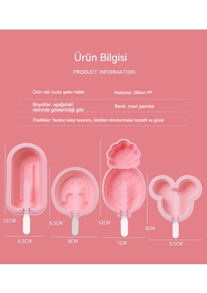 2'li Paket Silikon Mickey Şekilli Kapaklı Dondurma Kalıbı (Yurt Dışından) fiyatları