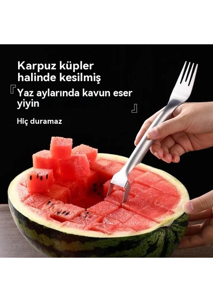 Yaz Çok Fonksiyonlu Paslanmaz Çelik Meyve Çift Başlı Kavun Çatal Kaşık (Yurt Dışından) modelleri