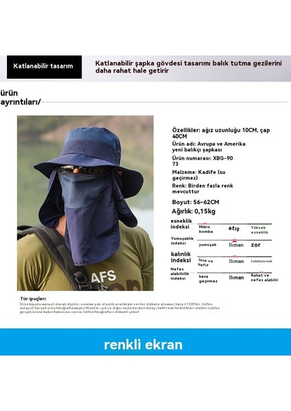 Yüz Maskesi ile Yaz Açık Havada Çabuk Kuruyan Erkek Güneş Şapkası (Yurt Dışından) indirimleri