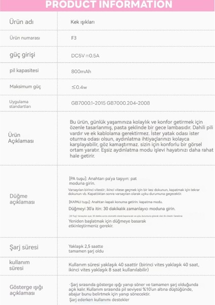 Kek Şeklinde Dokunmatik Gece Lambası (Yurt Dışından) indirimleri
