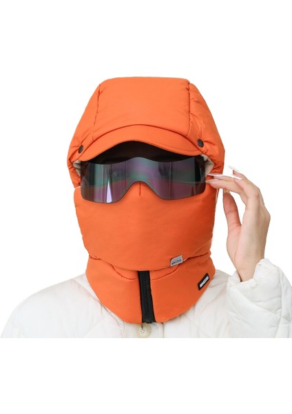 Kış Sıcak Hepsi Bir Arada Kulak Koruyucu Gözlük Anti-Soğuk Sıcak Şapka (Yurt Dışından)