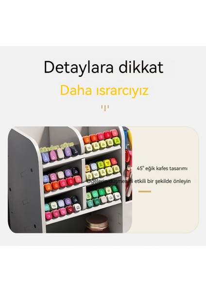 Öğrenci On Delikli Masaüstü Yüksek Değerli Çekmece Tipi Kalemlik Saklama Kutusu (Yurt Dışından)
