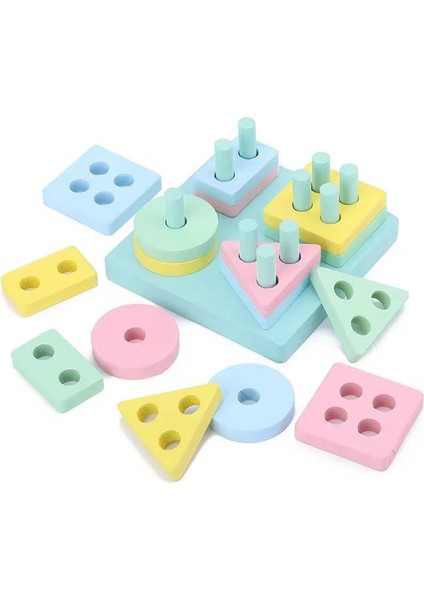 Aydınlanma Erken Eğitim Dört Set Sütun Yapı Taşları Eğitici Oyuncaklar (Yurt Dışından) modelleri