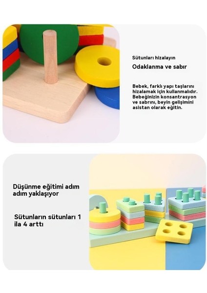 Aydınlanma Erken Eğitim Dört Set Sütun Yapı Taşları Eğitici Oyuncaklar (Yurt Dışından) fırsatları
