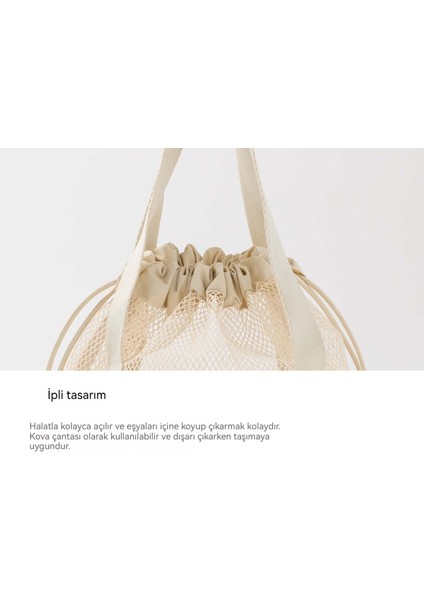 Seyahat Saklama Çantası, Örgü Içi Boş El Çantası, Ipli Ipli Cep, Katlanabilir Ultra Hafif Plaj Çantası (Yurt Dışından) fırsatları