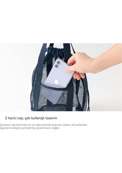 Seyahat Saklama Çantası, Örgü Içi Boş El Çantası, Ipli Ipli Cep, Katlanabilir Ultra Hafif Plaj Çantası (Yurt Dışından) indirimleri