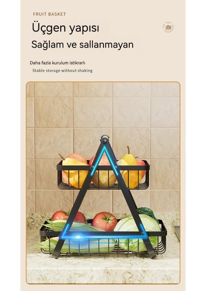 Mutfak El No Çok Fonksiyonlu Sebze ve Meyve Depolama Rafı (Yurt Dışından)