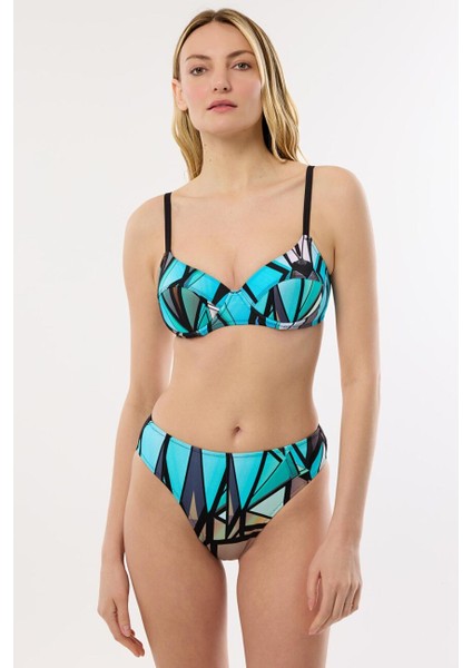 40218 Turkuaz Toparlayıcı Bikini Takımı