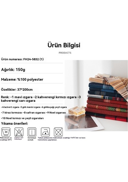 Kış Noel Ekose Kadın Sıcak Taklit Kaşmir Eşarp Şal (Yurt Dışından) modelleri