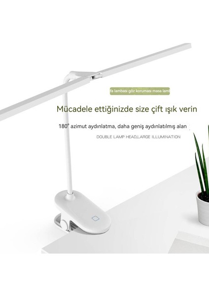Öğrenci Masaüstü Klip LED Şarj Edilebilir Masa Lambası (Yurt Dışından)