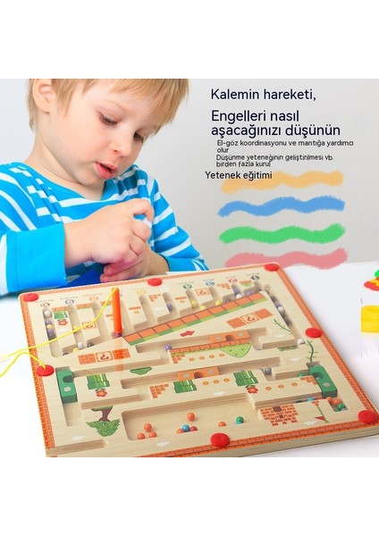 Ahşap Çocuk Manyetik Yuvarlanan Boncuklar Eğitici Oyuncak (Yurt Dışından) modelleri