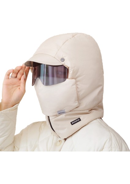 Kış Sıcak Hepsi Bir Arada Kulak Koruyucu Gözlük Anti-Soğuk Sıcak Şapka (Yurt Dışından)