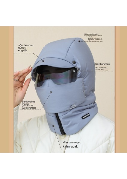 Kış Sıcak Hepsi Bir Arada Kulak Koruyucu Gözlük Anti-Soğuk Sıcak Şapka (Yurt Dışından) modelleri