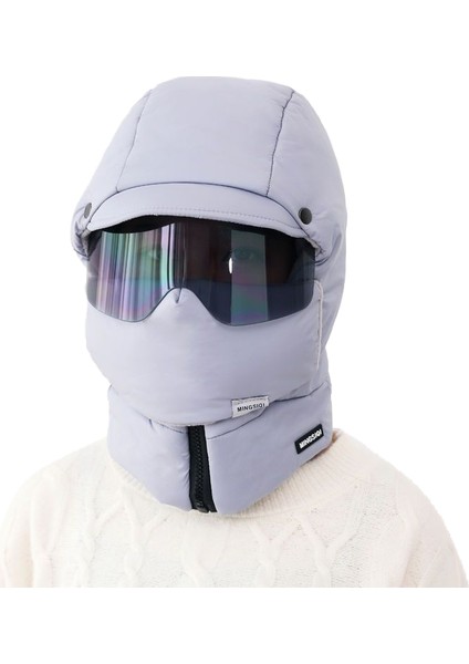 Kış Sıcak Hepsi Bir Arada Kulak Koruyucu Gözlük Anti-Soğuk Sıcak Şapka (Yurt Dışından)