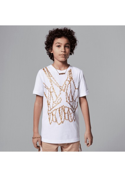Jordan Jdb Mj Brand Jm Chaın Ss Crew Erkek Çocuk Tişört