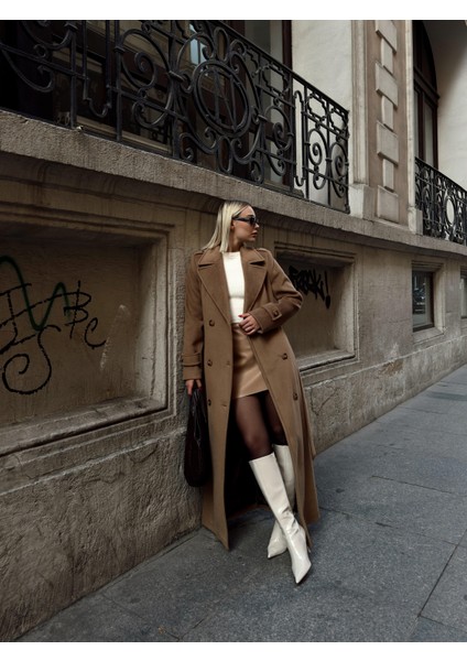 Apolet Detaylı Kruvaze Uzun Boy Kaban K. Kamel 3056