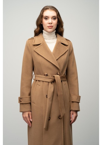 Apolet Detaylı Kruvaze Uzun Boy Kaban K. Kamel 3056 fiyatları