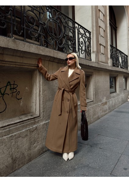 Apolet Detaylı Kruvaze Uzun Boy Kaban K. Kamel 3056 modelleri