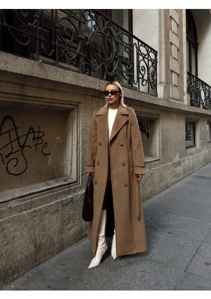 Apolet Detaylı Kruvaze Uzun Boy Kaban K. Kamel 3056 fırsatları