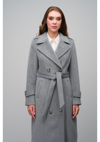 Apolet Detaylı Kruvaze Uzun Boy Kaban A.gri 3056 fiyatları