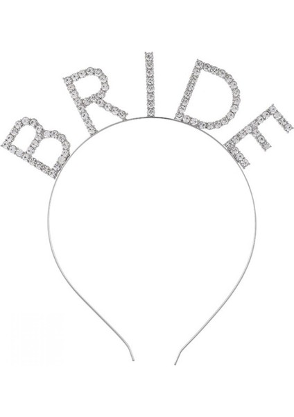 Bekarlığa Veda Mega Boy Kristal Taşlı Gümüş Bride Taç Gelin Tacı 20X21 cm