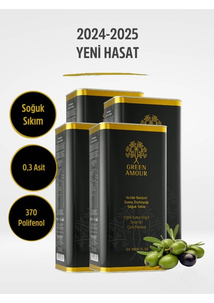 Avantajlı Paket, Yeni hasat, Soğuk Sıkım, 0,3 Asit, 370 polifenol Natürel Sızma Zeytinyağı 20 Lt