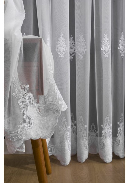 Kullanıma Hazır Brdy Desen Dantelli Optibeyaz Renk (1x3) Sık Pileli Tül Perde fiyatları