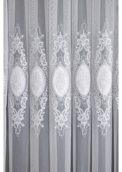 Kullanıma Hazır Brdy Desen Dantelli Optibeyaz Renk (1x3) Sık Pileli Tül Perde indirimleri