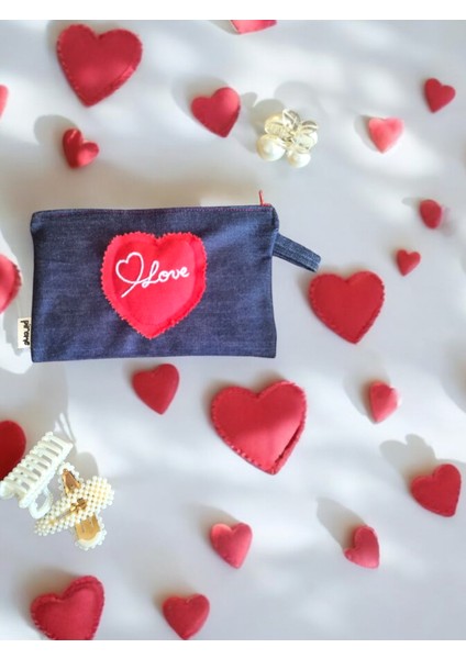 Love Mini Çanta, Makyaj Çantası, Çok Amaçlı Mini Çanta