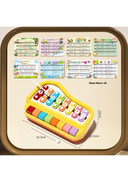 Newchurch Puzzle Sekiz Ton El Vurma Piyano Bebek 2'si 1 Arada Ksilofon Müzik Aleti 8 Aylık Bebek ve Çocuk Müzik Oyuncakları (Yurt Dışından)