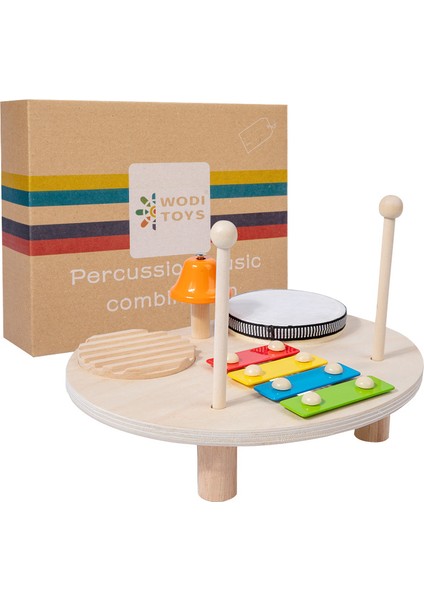 Çocuk Ahşap Orff Çok Fonksiyonlu Vurmalı Enstrüman Bebek Aydınlanma Çerçeve Davul Müzik Masası Eğitici Oyuncaklar (Yurt Dışından)