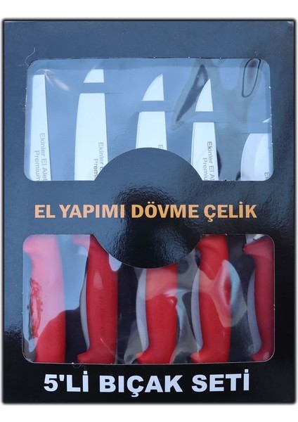 Ekinler Plastik Kırmızı Saplı Premium Paslanmaz Çelik 5 Li Kasap ve Mutfak Bıçağı Seti EEA154 fiyatları