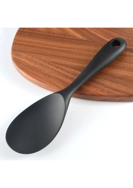 Silikon Tamamı Silikon Pilav Kaşığı Siyah 20 cm