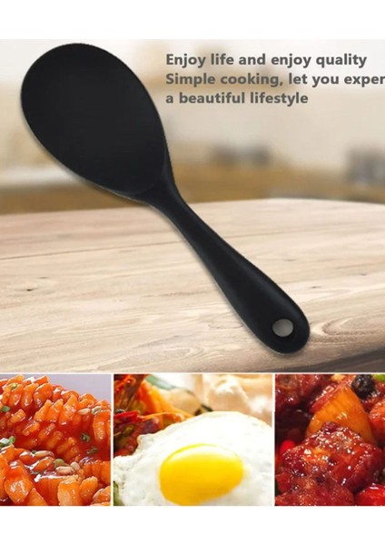Silikon Tamamı Silikon Pilav Kaşığı Siyah 20 Cm fiyatları