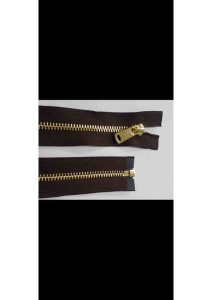 85 cm 1 Adet 5 No Parlak Altın Diş Rengi Separe Fermuar Kahverengi fiyatları