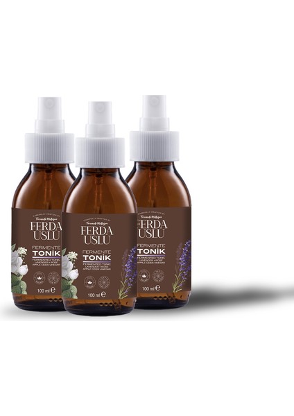 Tonik (Gül-Lavanta) - 3 Adet-Elma Sirkeli Canlandırıcı 100 ml