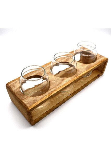 marka Ahşap contalı kapaklı 3'lü Cam Kavanoz Seti Standı - Orta Boy modelleri
