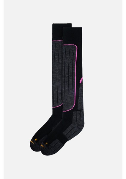Erkek Tekli Siyah Kayak ve Snowboard Çorabı