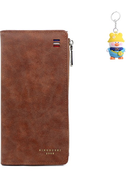 Erkek Uzun Cüzdan Ince Clutch Kimlik Çantası Çoklu Kart Yuvası Erkek Menteşeli Cüzdan (Yurt Dışından)