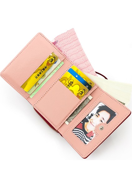 Bayanlar Kısa Fermuarlı Cüzdan Clutch Basit Para Cüzdanı Kart Tutucu (Yurt Dışından)
