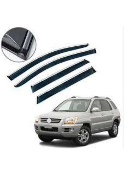 Kia Sportage Uyumlu 2003 2009 Kromlu Cam Rüzgarlığı Ithal
