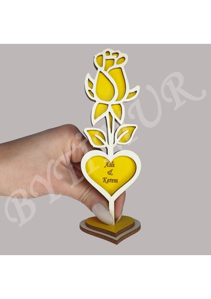 Düğün Nişan Nikah Kına Söz Hediyelik Tomurcuk Gül Model Tek Kalp Süslü Kutu 50 Adet