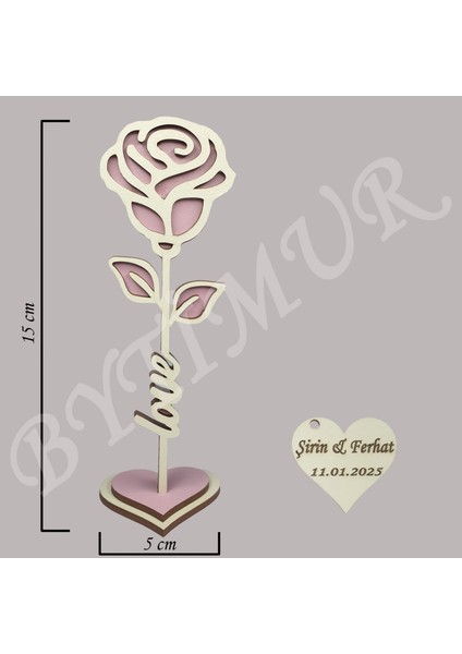 Düğün Nişan Nikah Kına Söz Hediyelik Gonca Gül Model Love Süslü Kutu 50 Adet modelleri