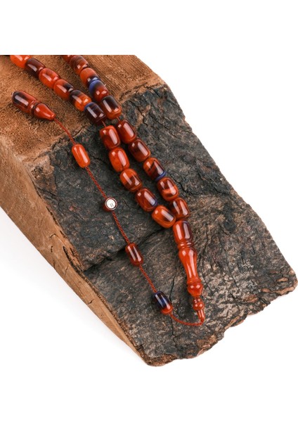 Sıkma Kehribar Eski Çubuk Kapsül Kesim 8X12mm Tesbih